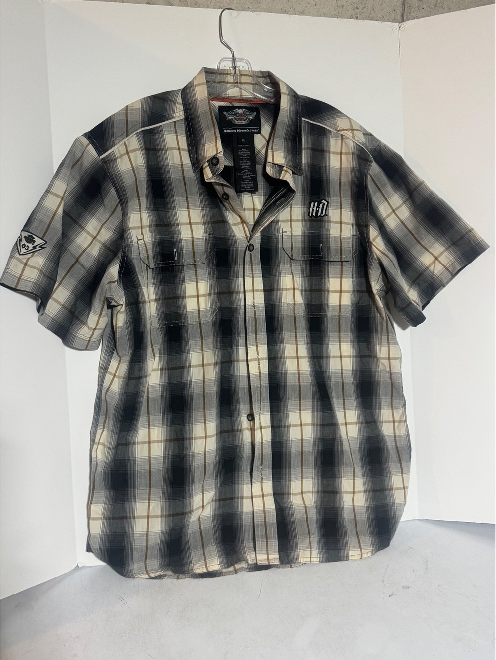 Harley-Davidson Medium MotorClothes Plaid Short Sleeve Shirt